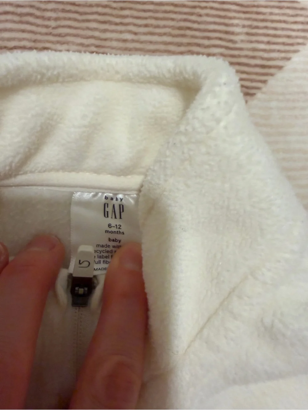 GAP Cream Half-Zip Fleece Pullover Hoodie